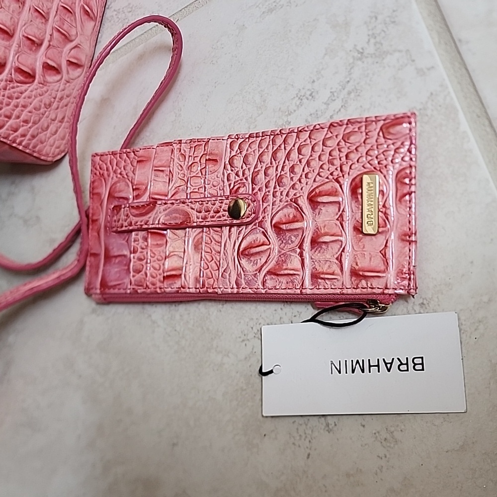 🩷 🩷 BRAHMIN Marley PINK PUNCH Crossbody & PINK PUNCH Credit Card Wallet 🩷 🩷 - Picture 4 of 11